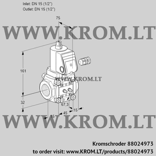 Kromschroder VAS 115R/NWSR, 88024973 gas solenoid valve, 88024973