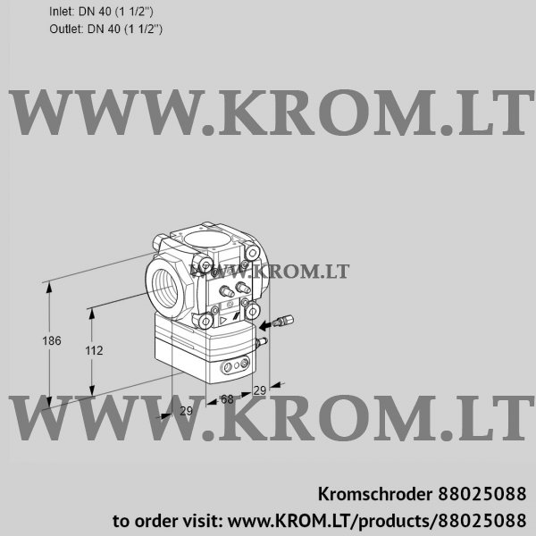 Kromschroder VRH 240R05AE/MM/MM, 88025088 flow rate regulator, 88025088