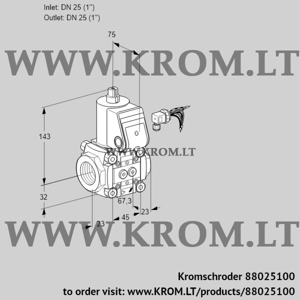 Kromschroder VAS 125R/NQ, 88025100 gas solenoid valve, 88025100