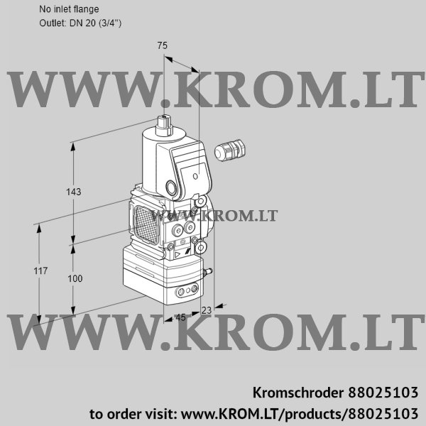 Kromschroder VAV 1-/20R/NKAK, 88025103 air/gas ratio control, 88025103