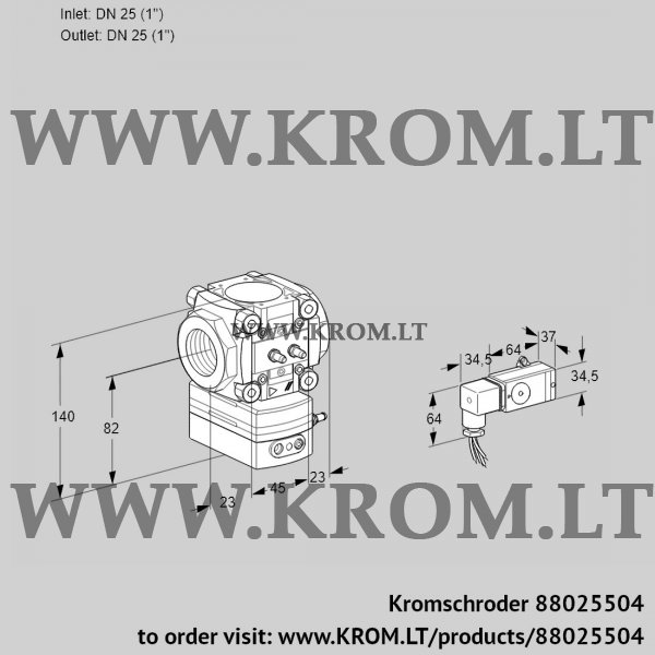 Kromschroder VRH 1T25N05AA/MM/4-, 88025504 flow rate regulator, 88025504
