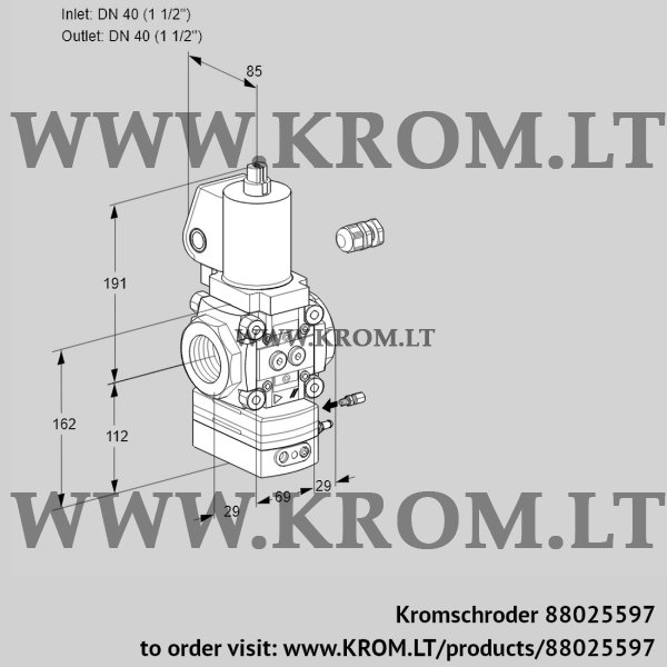 Kromschroder VAG 240R/NWGLAE, 88025597 air/gas ratio control, 88025597