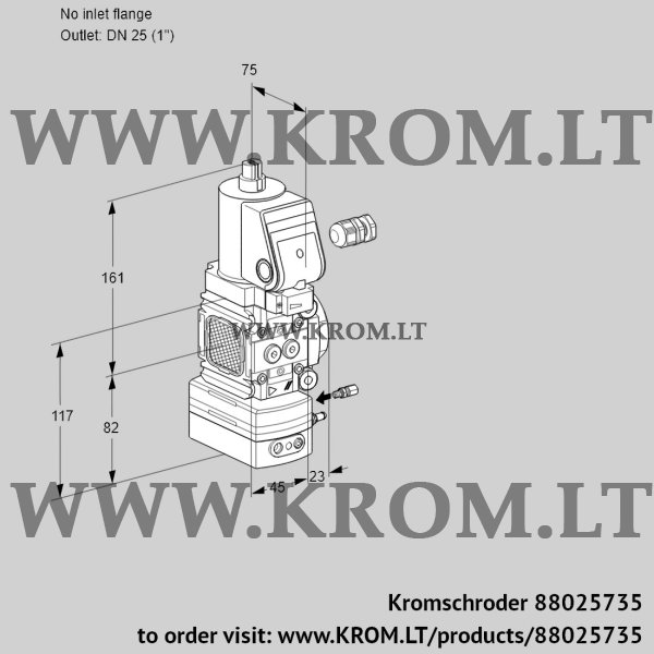 Kromschroder VAG 1-/25R/NWSRAE, 88025735 air/gas ratio control, 88025735