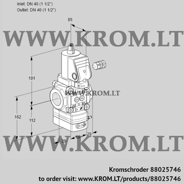 Kromschroder VAD 240R/NPGR-50A, 88025746 pressure regulator, 88025746