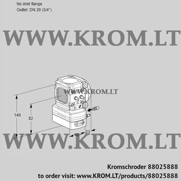 Kromschroder VRH 1-/20R05AE/MM/PP, 88025888 flow rate regulator, 88025888