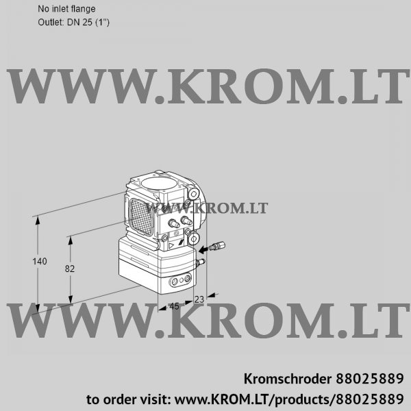 Kromschroder VRH 1-/25R05AE/MM/PP, 88025889 flow rate regulator, 88025889