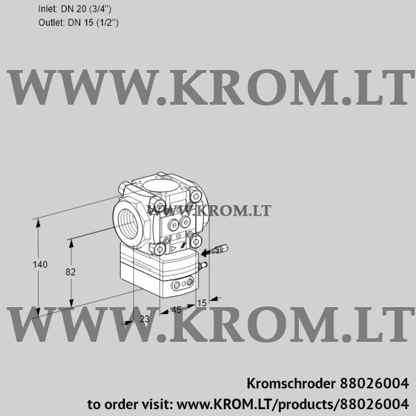 Kromschroder VRH 120/15R05BE/PP/PP, 88026004 flow rate regulator, 88026004