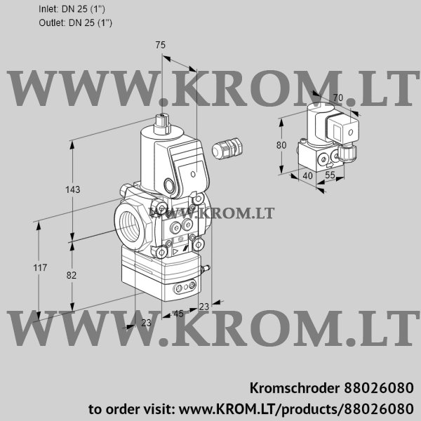 Kromschroder VAD 125R/NQ-50A, 88026080 pressure regulator, 88026080