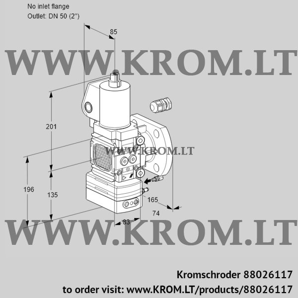 Kromschroder VAG 3-/50F/NKGLAE, 88026117 air/gas ratio control, 88026117