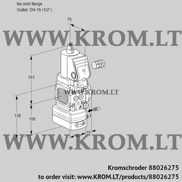 Kromschroder VAH 1-/15R/NPGRBE, 88026275 flow rate regulator, 88026275