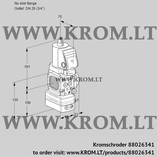 Kromschroder VAH 1T-/20N/NQGRAA, 88026341 flow rate regulator, 88026341