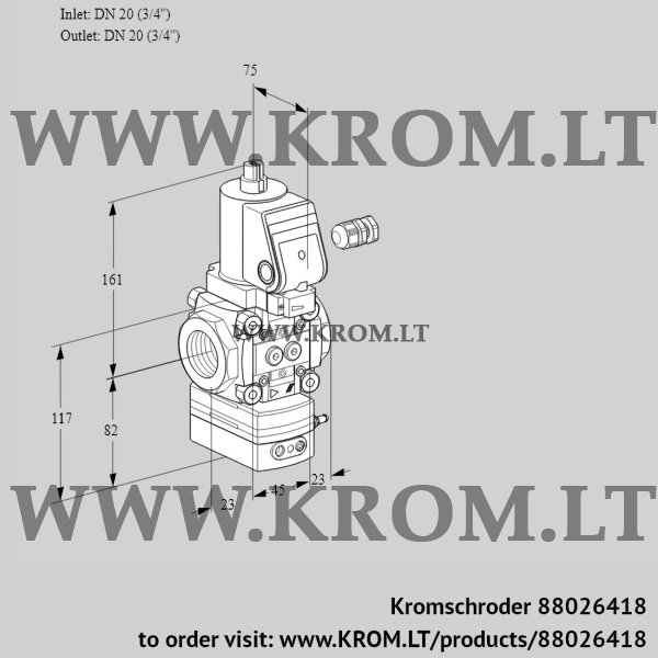 Kromschroder VAD 120R/NPGR-100A, 88026418 pressure regulator, 88026418