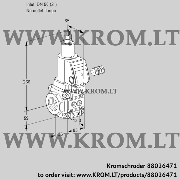 Kromschroder VAS 350/-R/LPGR, 88026471 gas solenoid valve, 88026471