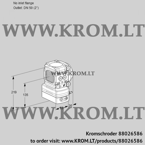 Kromschroder VRH 3T-/50N05AA/PP/PP, 88026586 flow rate regulator, 88026586