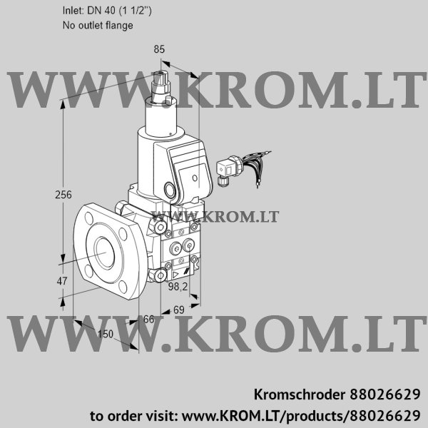 Kromschroder VAS 240/-F/LWGR, 88026629 gas solenoid valve, 88026629