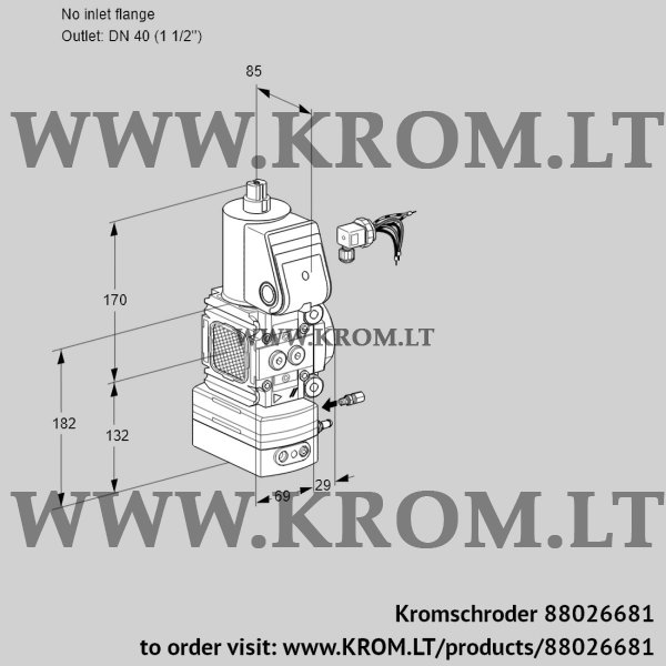 Kromschroder VAH 2-/40R/NWAE, 88026681 flow rate regulator, 88026681