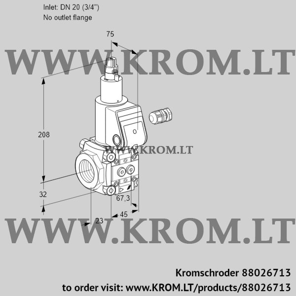 Kromschroder VAS 120/-R/LP, 88026713 gas solenoid valve, 88026713