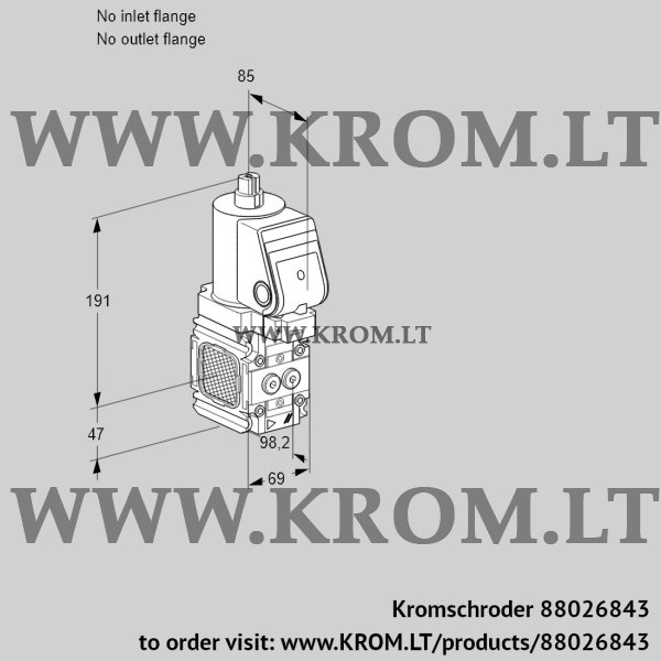 Kromschroder VAS 2T-/NKGR, 88026843 gas solenoid valve, 88026843