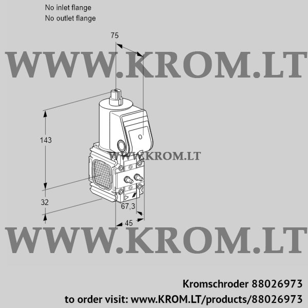 Kromschroder VAS 1T-/NQ, 88026973 gas solenoid valve, 88026973