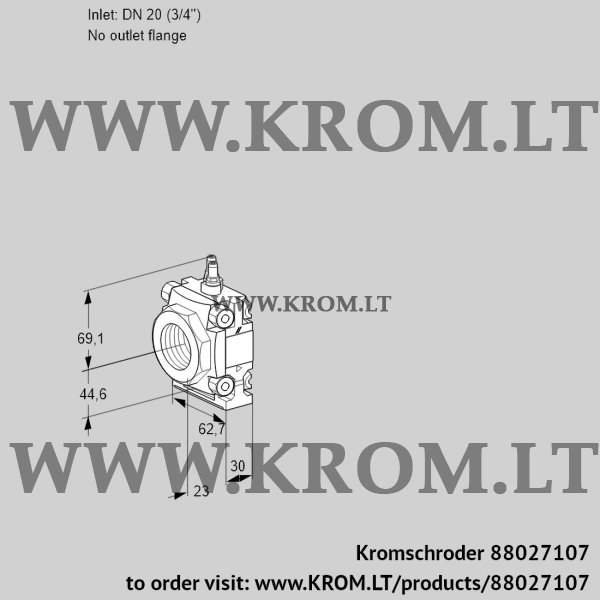 Kromschroder VMV 120/-R05M, 88027107 fine-adjusting valve, 88027107