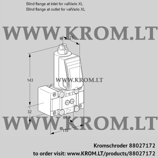 Kromschroder VAS 1W0/NW, 88027172 gas solenoid valve, 88027172