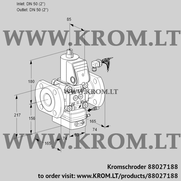 Kromschroder VAH 350F/NWAE, 88027188 flow rate regulator, 88027188