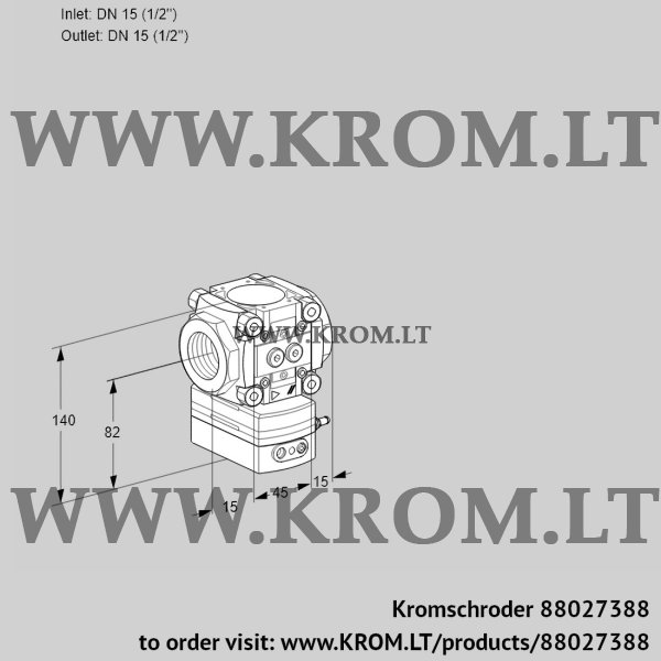 Kromschroder VRH 1T15N05BA/PP/PP, 88027388 flow rate regulator, 88027388