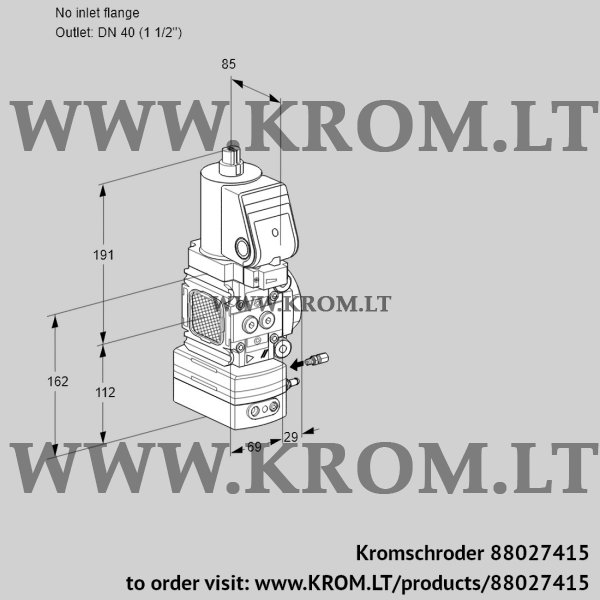 Kromschroder VAG 2-/40R/NKGRAE, 88027415 air/gas ratio control, 88027415