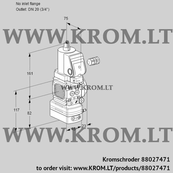 Kromschroder VAD 1-/20R/NYGR-50A, 88027471 pressure regulator, 88027471