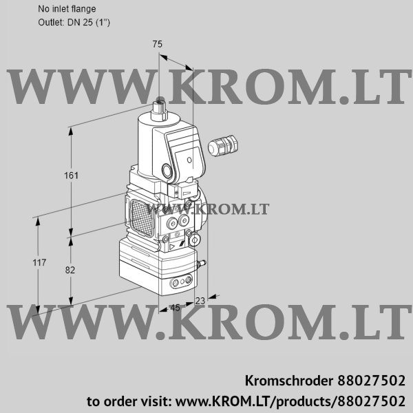 Kromschroder VAD 1-/25R/NPGR-50A, 88027502 pressure regulator, 88027502