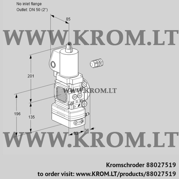 Kromschroder VAD 3-/50R/NPGL-50A, 88027519 pressure regulator, 88027519