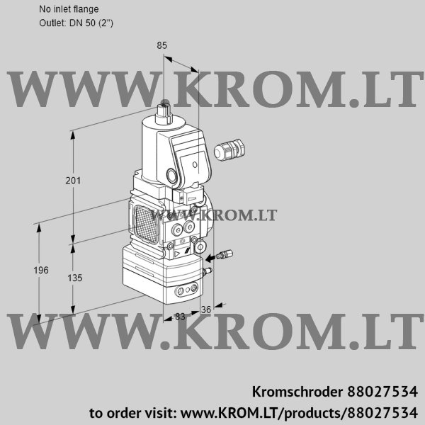 Kromschroder VAG 3-/50R/NPGRAE, 88027534 air/gas ratio control, 88027534