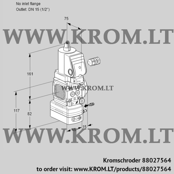 Kromschroder VAG 1-/15R/NYGRBK, 88027564 air/gas ratio control, 88027564