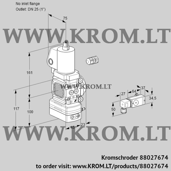 Kromschroder VAV 1-/25R/NQSLAK, 88027674 air/gas ratio control, 88027674