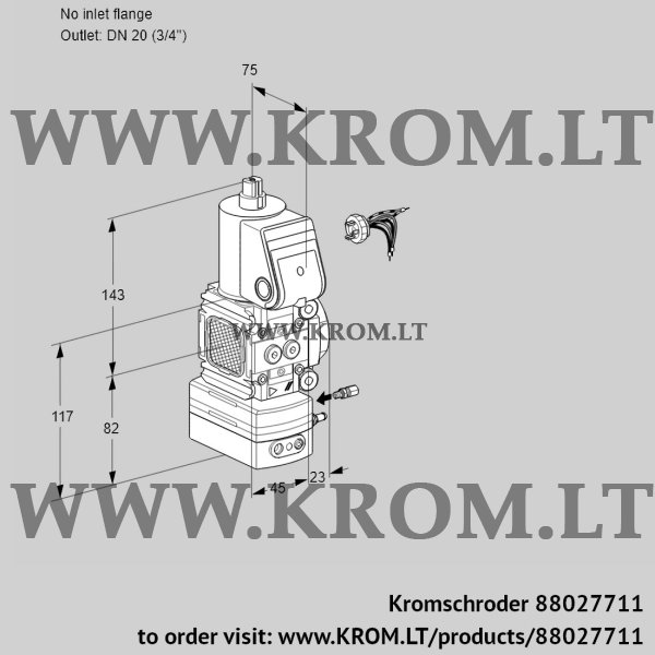 Kromschroder VAG 1-/20R/NWAE, 88027711 air/gas ratio control, 88027711