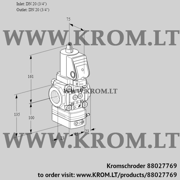 Kromschroder VAH 1T20N/NQGRAA, 88027769 flow rate regulator, 88027769