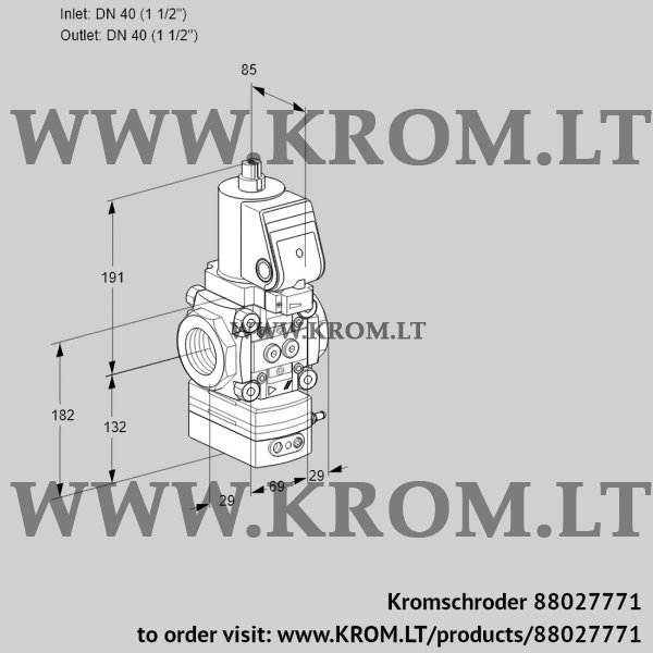 Kromschroder VAH 2T40N/NQGRAA, 88027771 flow rate regulator, 88027771