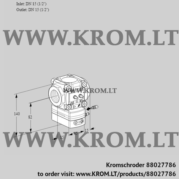 Kromschroder VRH 115R05BE/MM/PP, 88027786 flow rate regulator, 88027786