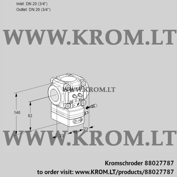 Kromschroder VRH 120R05AE/MM/PP, 88027787 flow rate regulator, 88027787