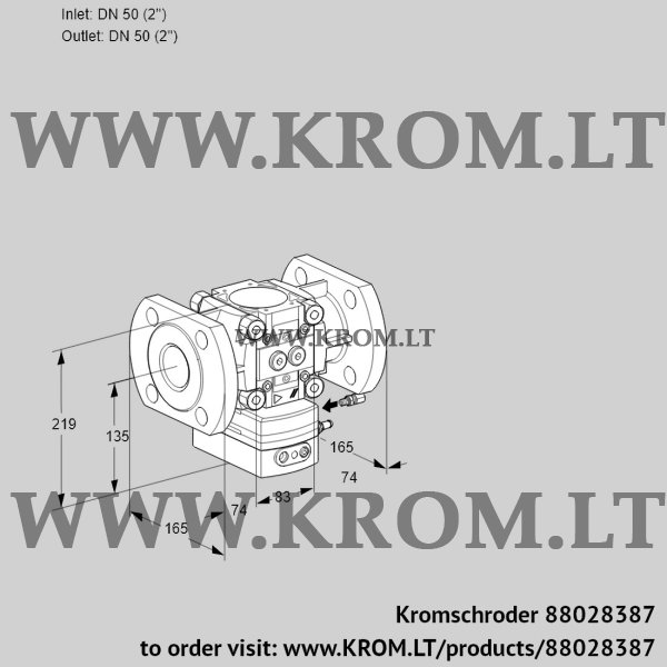 Kromschroder VRH 350F05AE/PP/PP, 88028387 flow rate regulator, 88028387