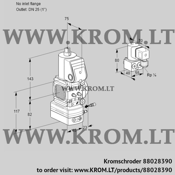 Kromschroder VAG 1-/25R/NWAE, 88028390 air/gas ratio control, 88028390