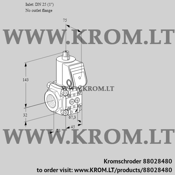 Kromschroder VAS 1T25/-N/NQ, 88028480 gas solenoid valve, 88028480