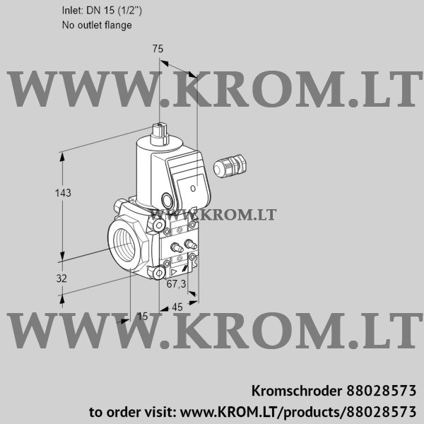 Kromschroder VAS 115/-R/NW, 88028573 gas solenoid valve, 88028573