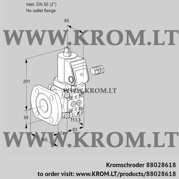 Kromschroder VAS 350/-F/NKGR, 88028618 gas solenoid valve, 88028618