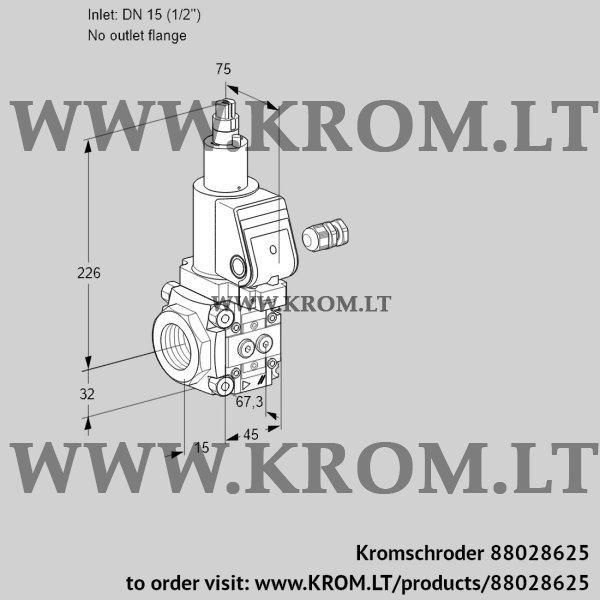 Kromschroder VAS 115/-R/LWGR, 88028625 gas solenoid valve, 88028625