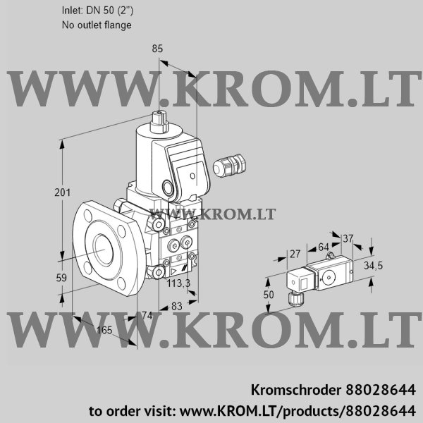 Kromschroder VAS 350/-F/NKGR, 88028644 gas solenoid valve, 88028644