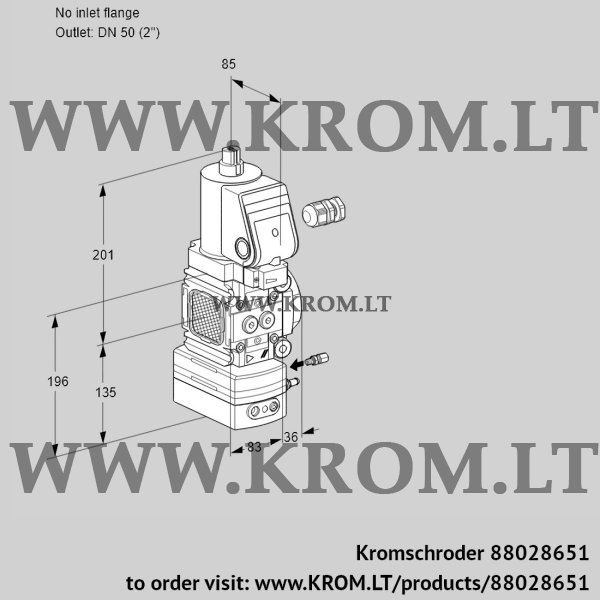 Kromschroder VAG 3-/50R/NWSRAE, 88028651 air/gas ratio control, 88028651