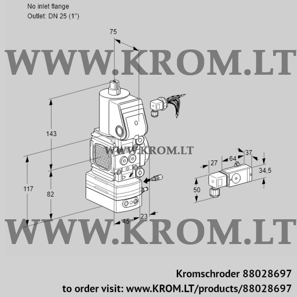 Kromschroder VAG 1-/25R/NWAE, 88028697 air/gas ratio control, 88028697