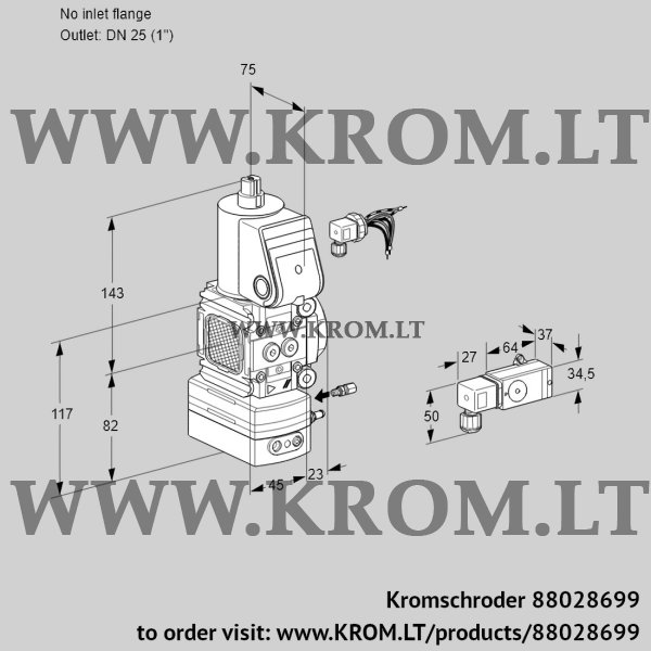 Kromschroder VAG 1-/25R/NWAE, 88028699 air/gas ratio control, 88028699