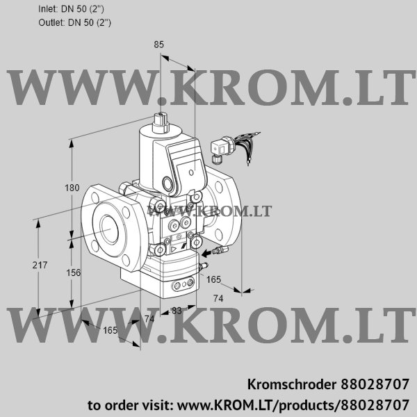 Kromschroder VAH 350F/NWAE, 88028707 flow rate regulator, 88028707